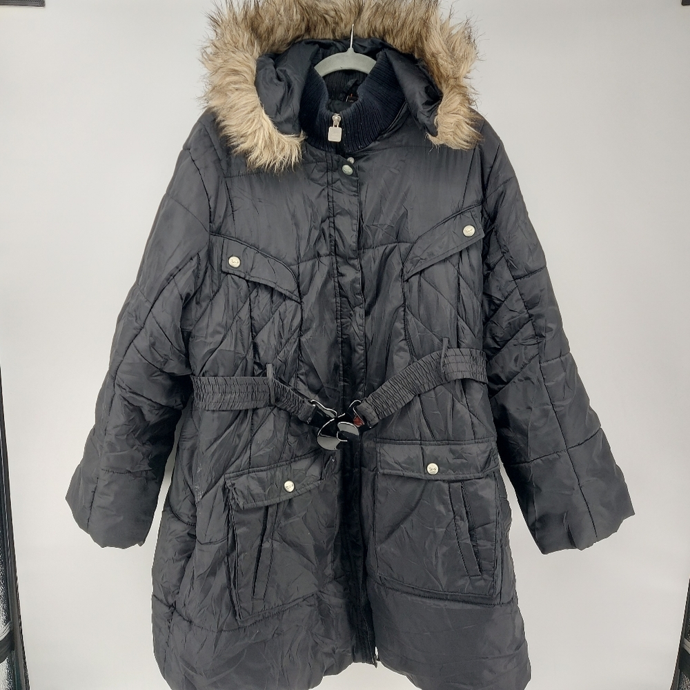 Coogi Black Long Hooded Parka Size 4X